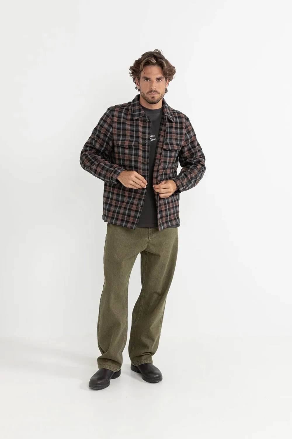 POLAR BOND LS FLANNEL Charcoal sold by REVOLVR Menswear product image thumbnail 5