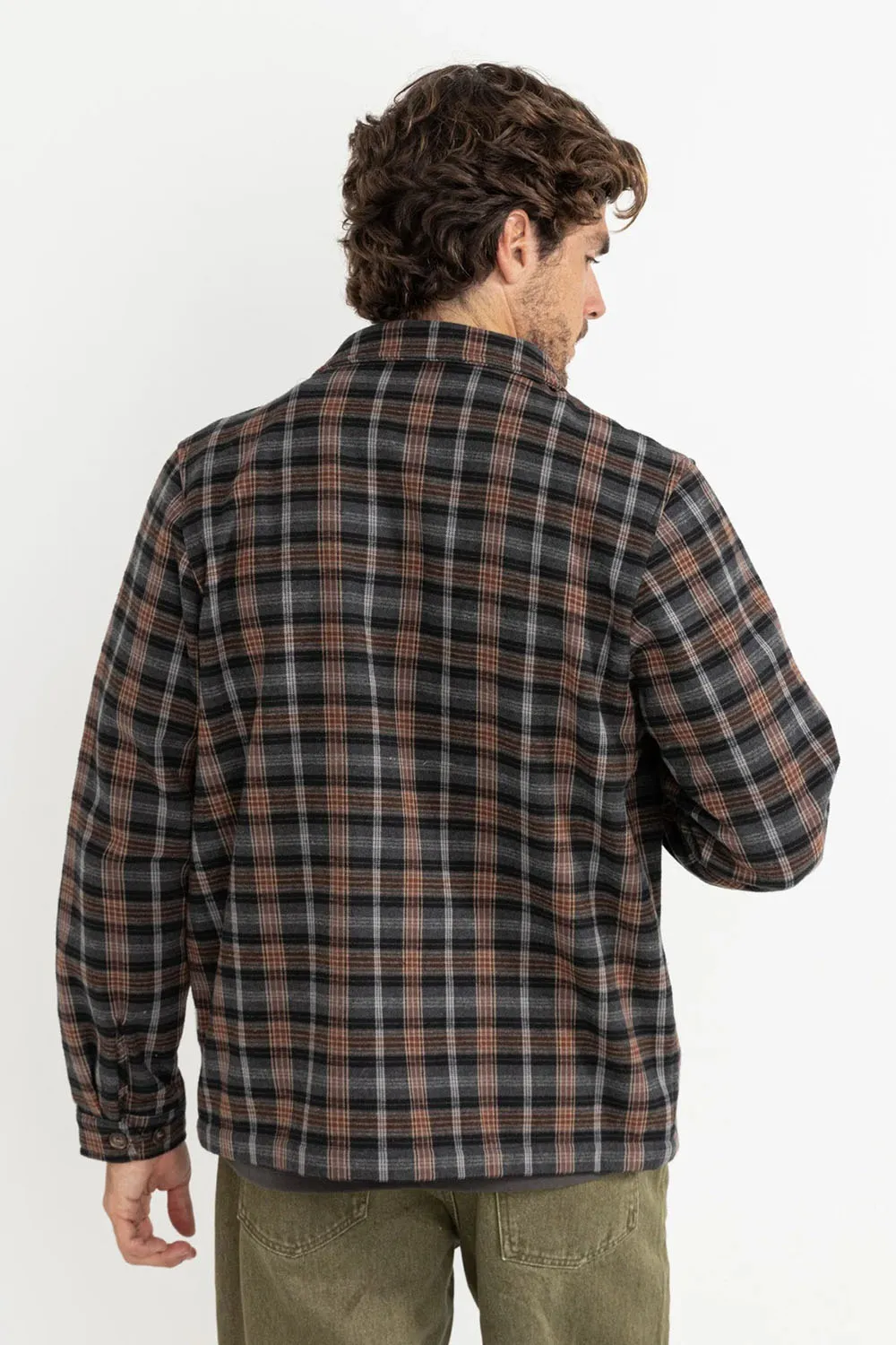 POLAR BOND LS FLANNEL Charcoal sold by REVOLVR Menswear product image thumbnail 3