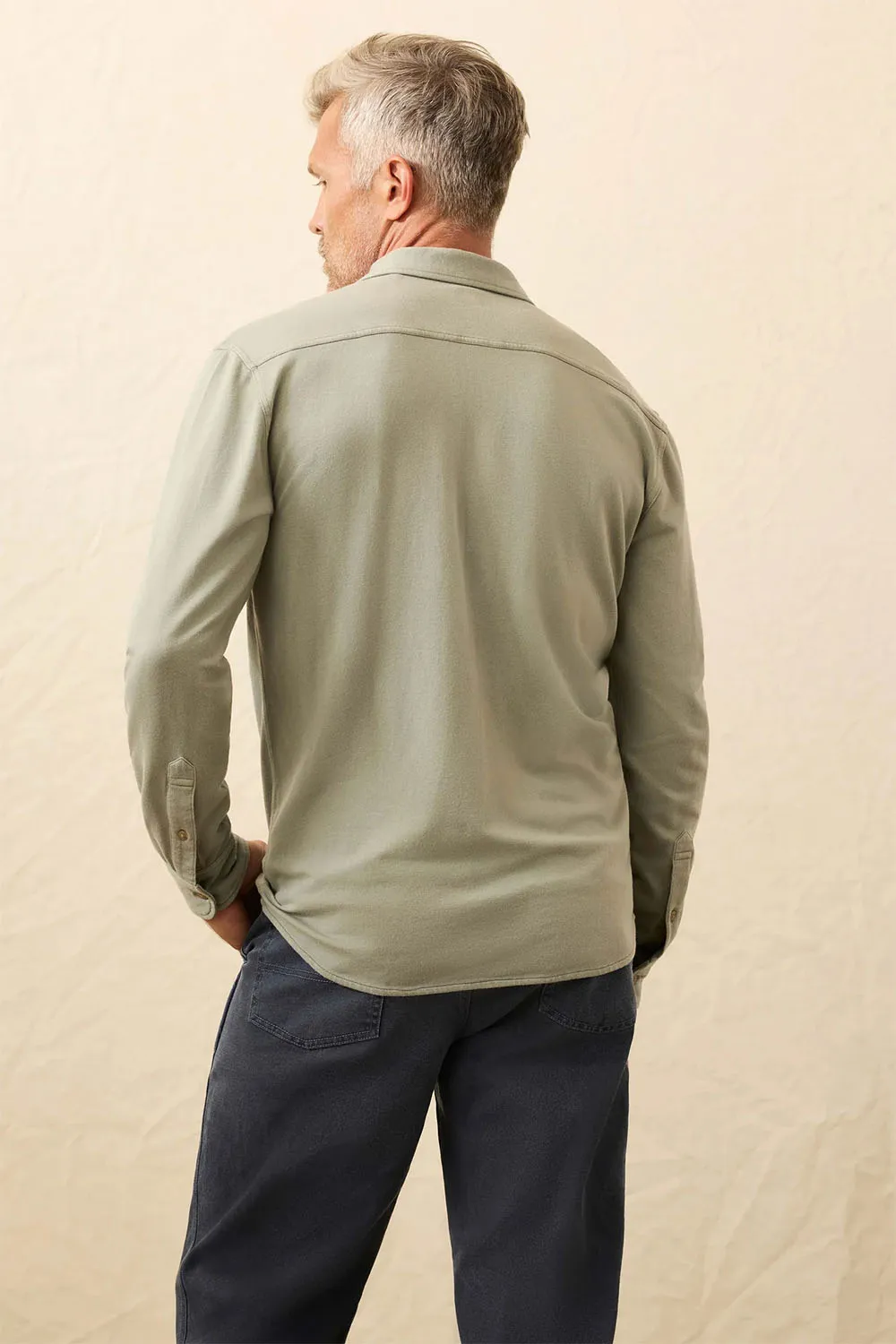 FIELD KNIT UTILITY SHIRT Coastal Sage sold by REVOLVR Menswear product image thumbnail 2