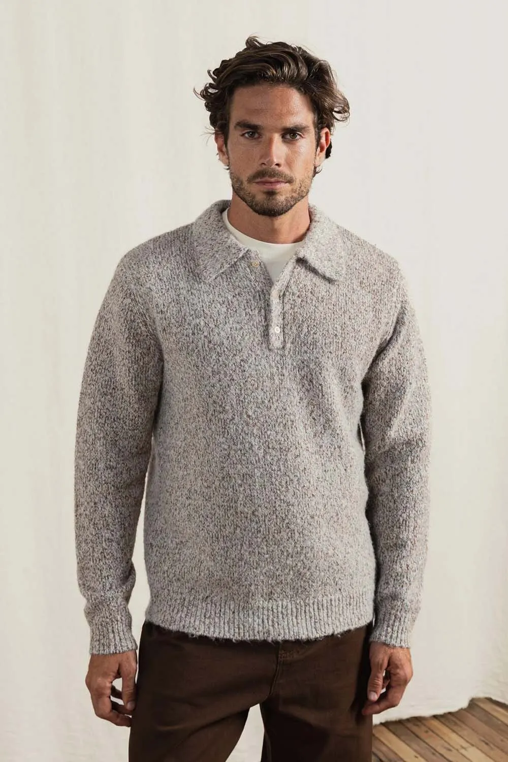 KINETIC COLLARED KNIT Tobacco sold by REVOLVR Menswear product image thumbnail 2