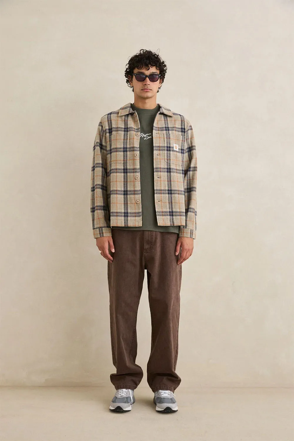 OSCAR CHECK LS SHIRT Stone sold by REVOLVR Menswear product image thumbnail 5