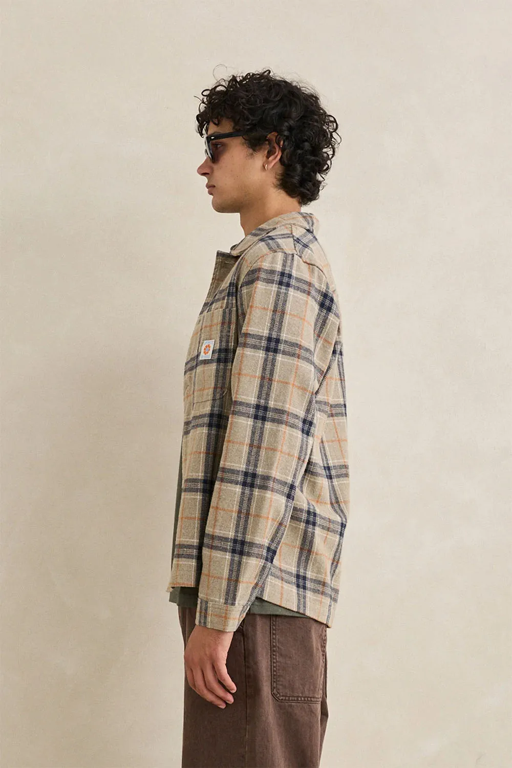 OSCAR CHECK LS SHIRT Stone sold by REVOLVR Menswear product image thumbnail 3