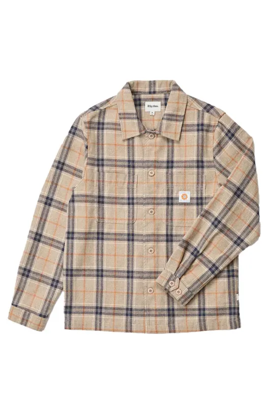OSCAR CHECK LS SHIRT Stone made by Rhythm.
