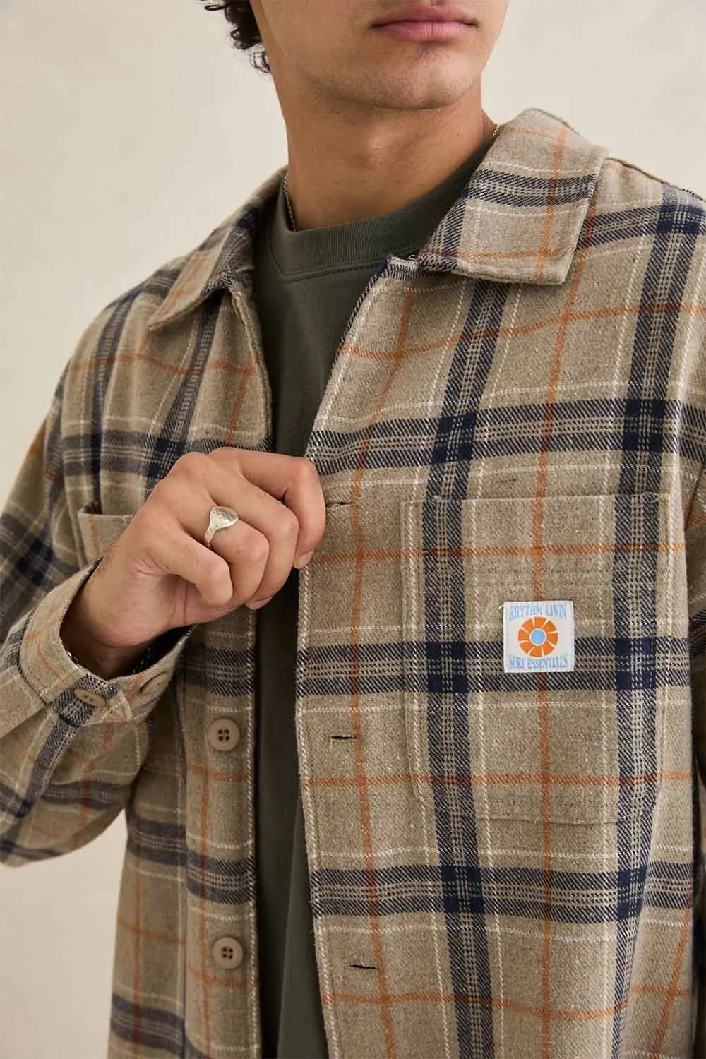 OSCAR CHECK LS SHIRT Stone sold by REVOLVR Menswear product image thumbnail 4