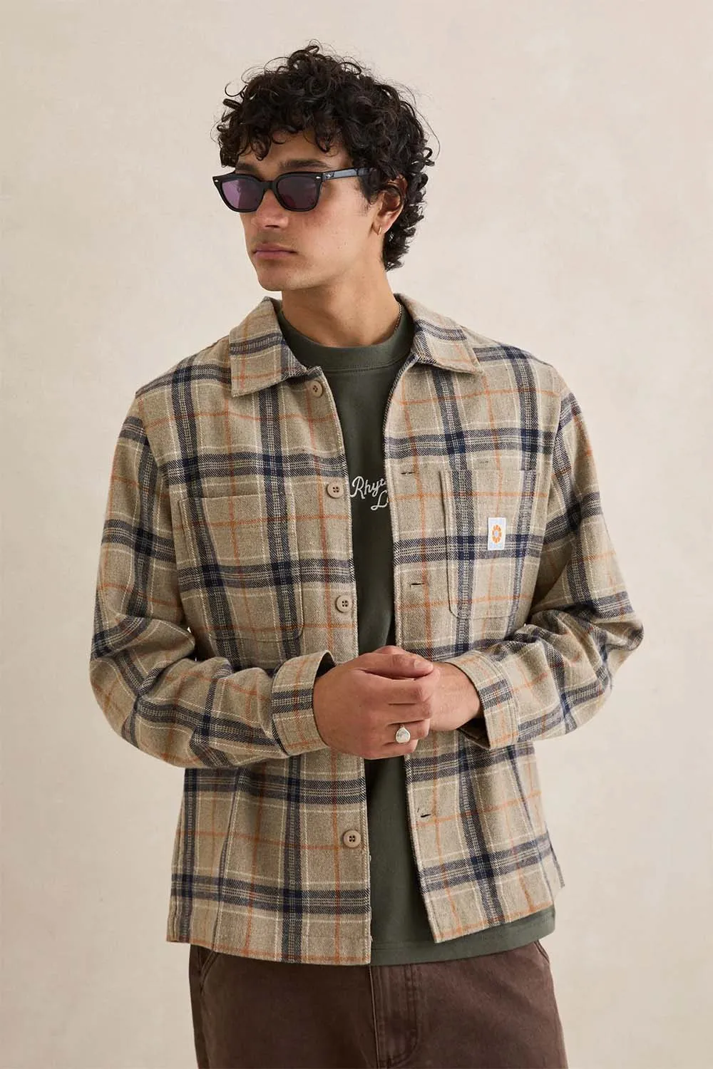 OSCAR CHECK LS SHIRT Stone sold by REVOLVR Menswear product image thumbnail 2