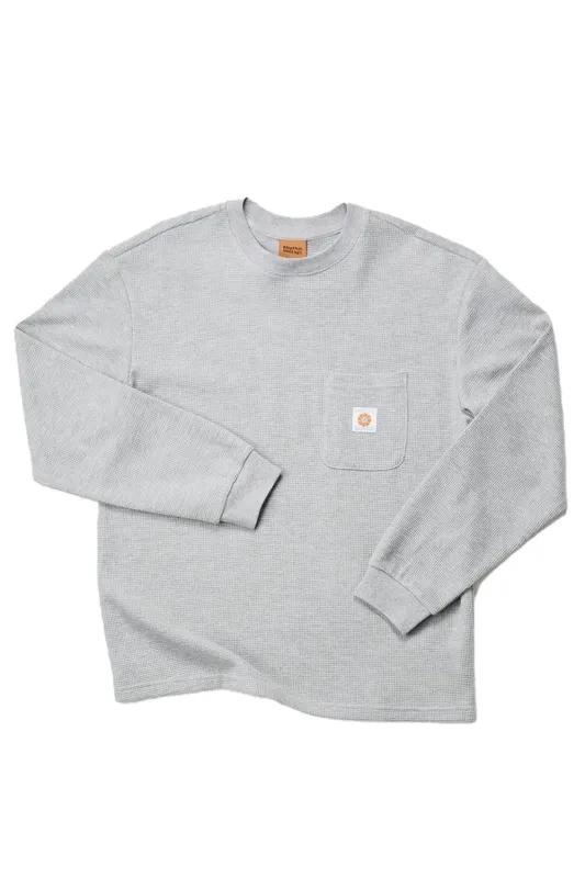 VINTAGE PKT LS WAFFLE Grey Heather sold by REVOLVR Menswear
