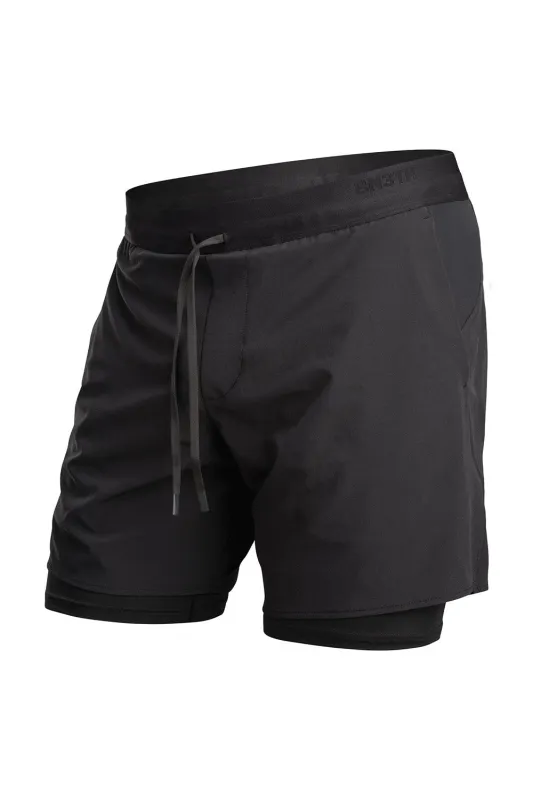SESSION SHORT 2N1 Black sold by REVOLVR Menswear