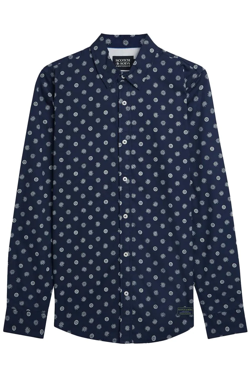 MICRO-PRINT POPLIN SHIRT Foulard sold by REVOLVR Menswear