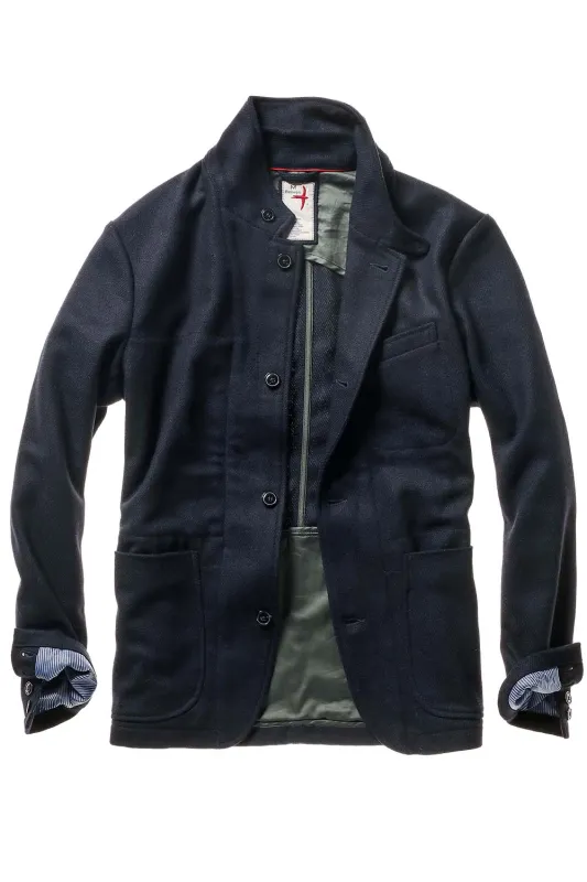 HERITAGE TRAP BLAZER Dk Navy Whipcord sold by REVOLVR Menswear