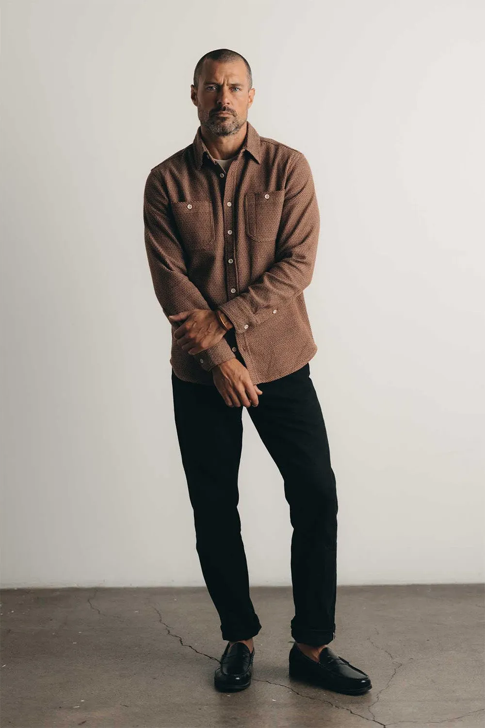 THE UTILITY SHIRT Brick Sashiko sold by REVOLVR Menswear product image thumbnail 3