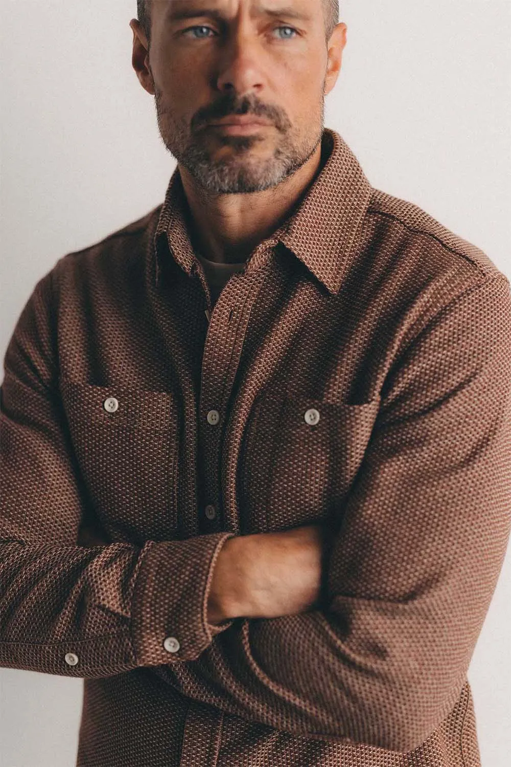 THE UTILITY SHIRT Brick Sashiko sold by REVOLVR Menswear product image thumbnail 2