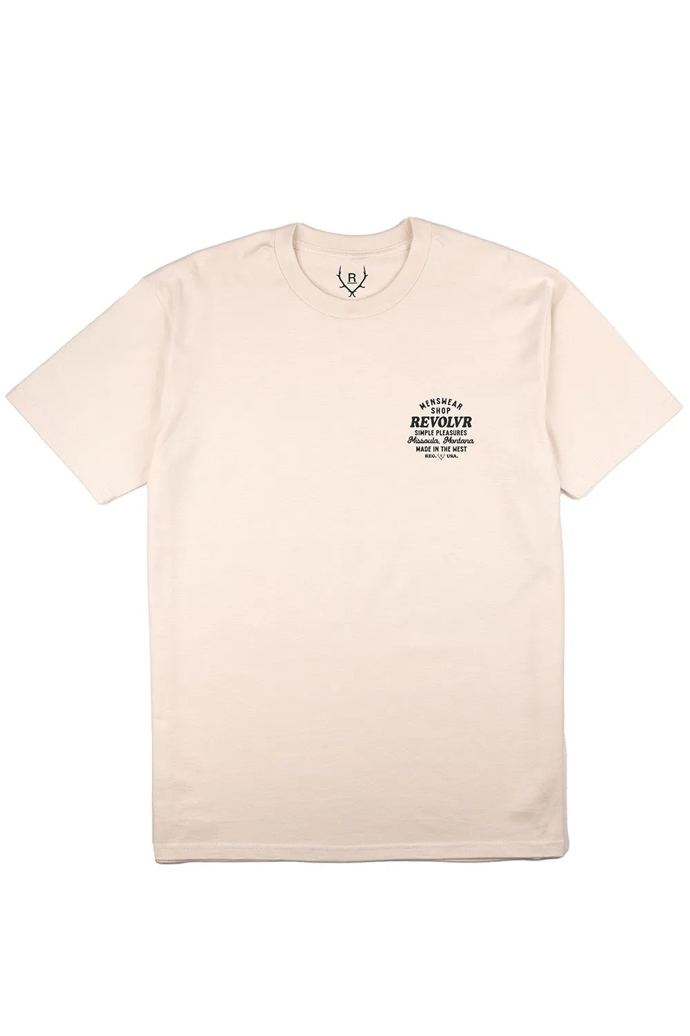 MISSOULA SHOP TEE Ecru/Charcoal sold by REVOLVR Menswear product image thumbnail 2