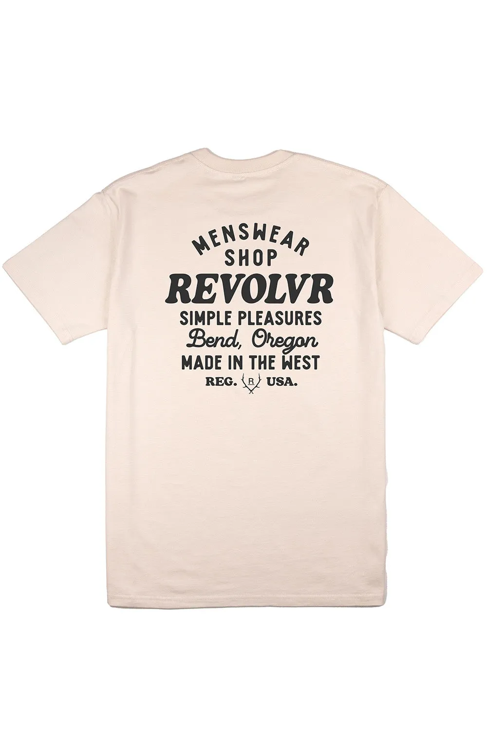 BEND SHOP TEE Ecru/Charcoal sold by REVOLVR Menswear