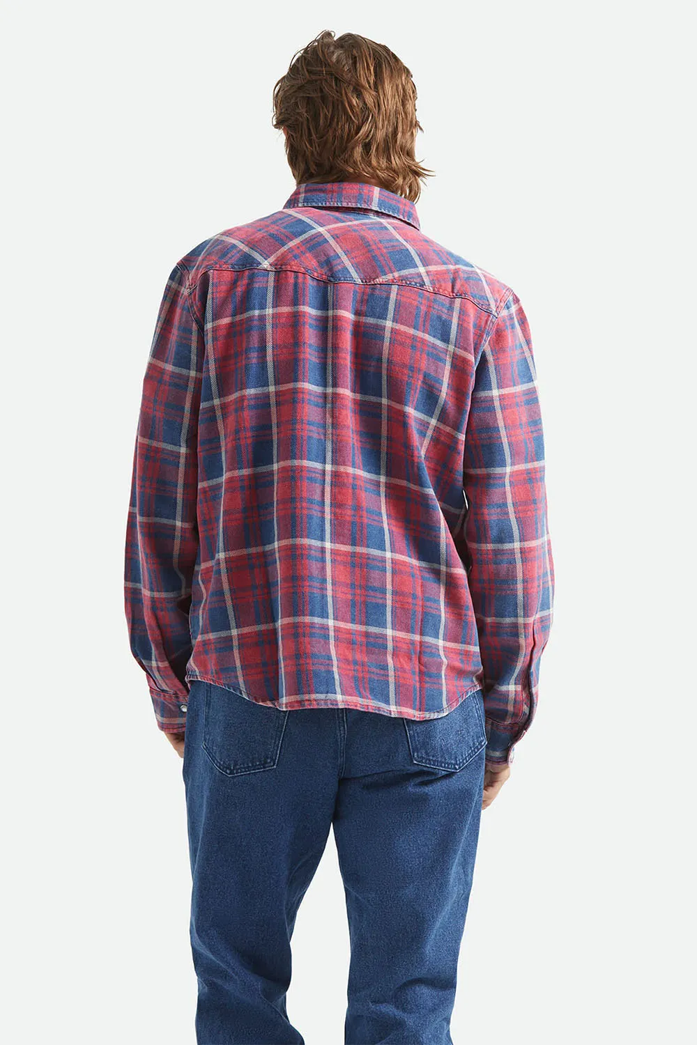 WAYLON LW OVERSHIRT Denim Plaid sold by REVOLVR Menswear product image thumbnail 4
