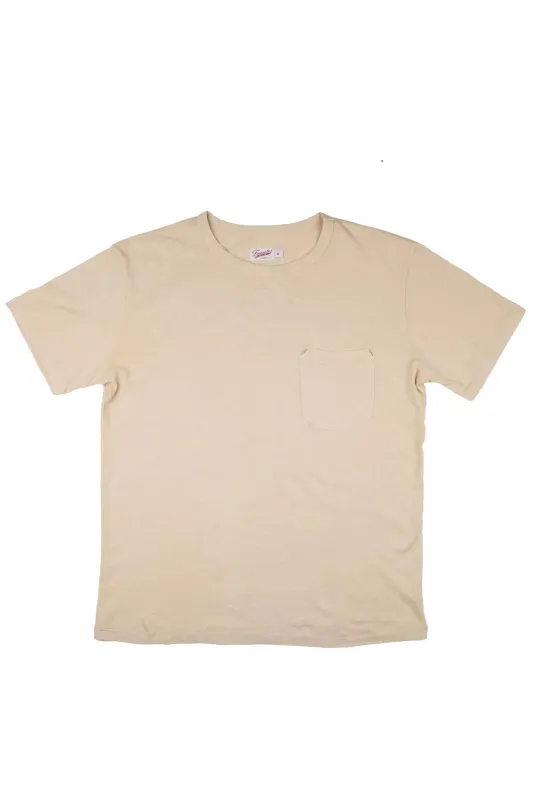 9oz. POCKET T-SHIRT Cream made by REVOLVR Menswear