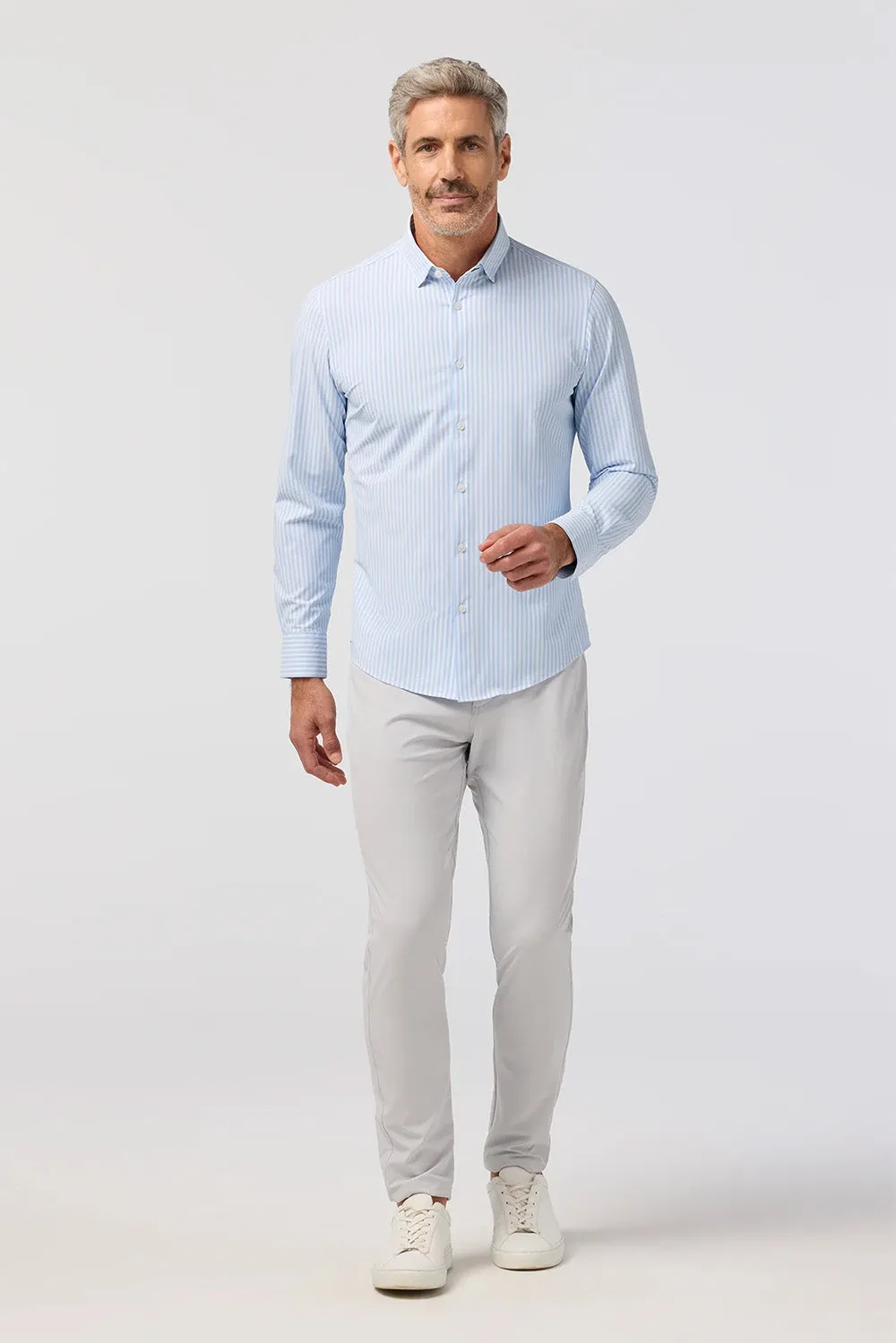 LEEWARD LS Cloud Blue Bengal Stripe sold by REVOLVR Menswear product image thumbnail 2