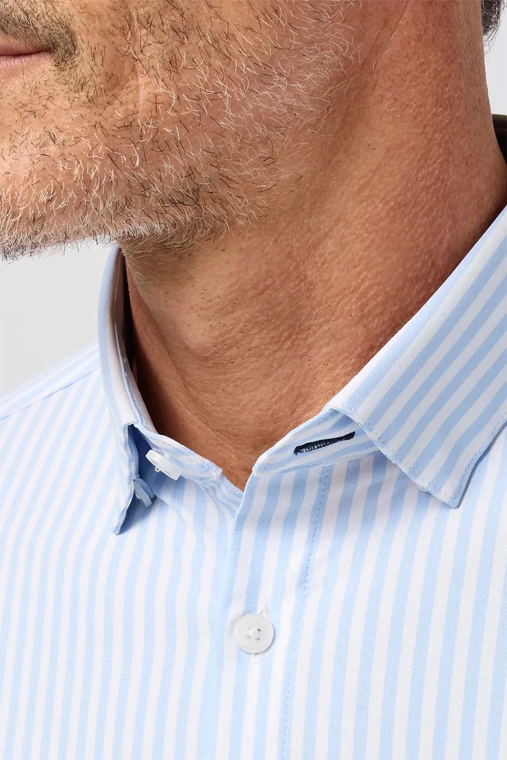 LEEWARD LS Cloud Blue Bengal Stripe sold by REVOLVR Menswear product image thumbnail 3