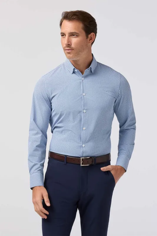 LEEWARD LS Midnight Navy Sam Plaid sold by REVOLVR Menswear