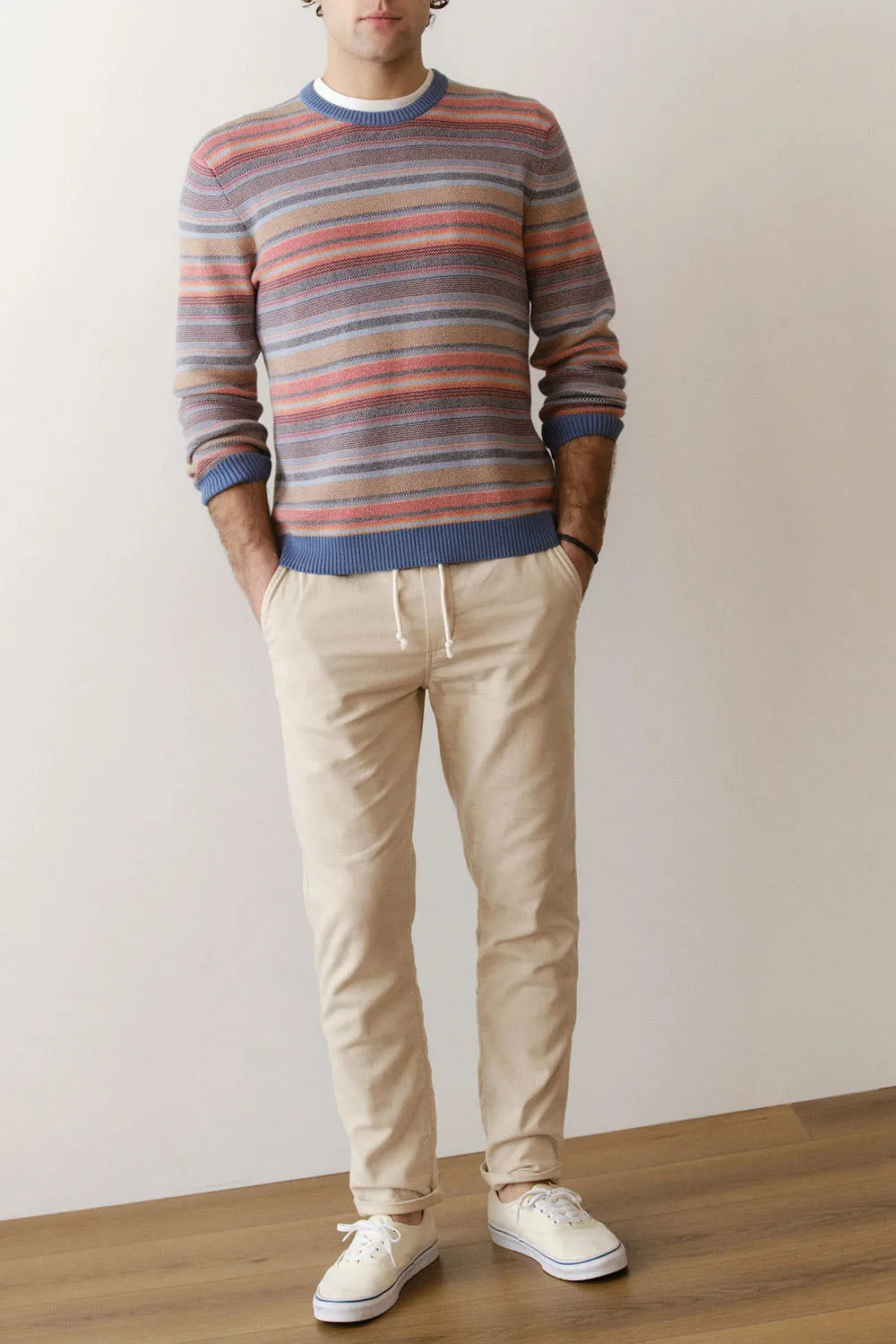 REED JACQUARD SWEATER Multi Baja Stripe sold by REVOLVR Menswear product image thumbnail 5
