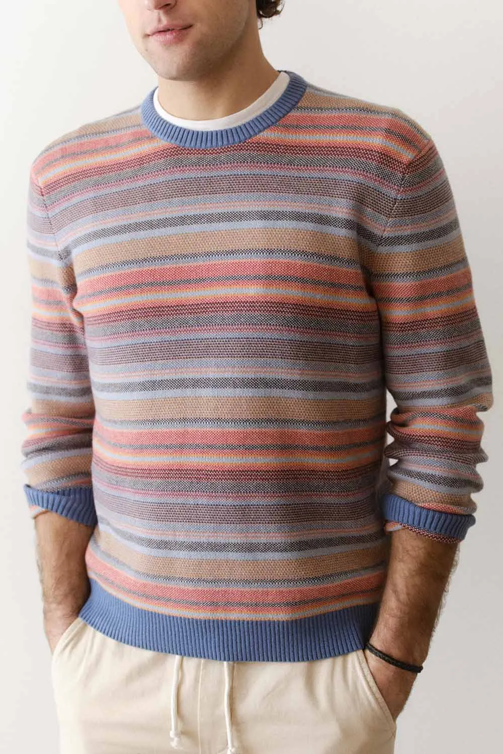REED JACQUARD SWEATER Multi Baja Stripe sold by REVOLVR Menswear product image thumbnail 2
