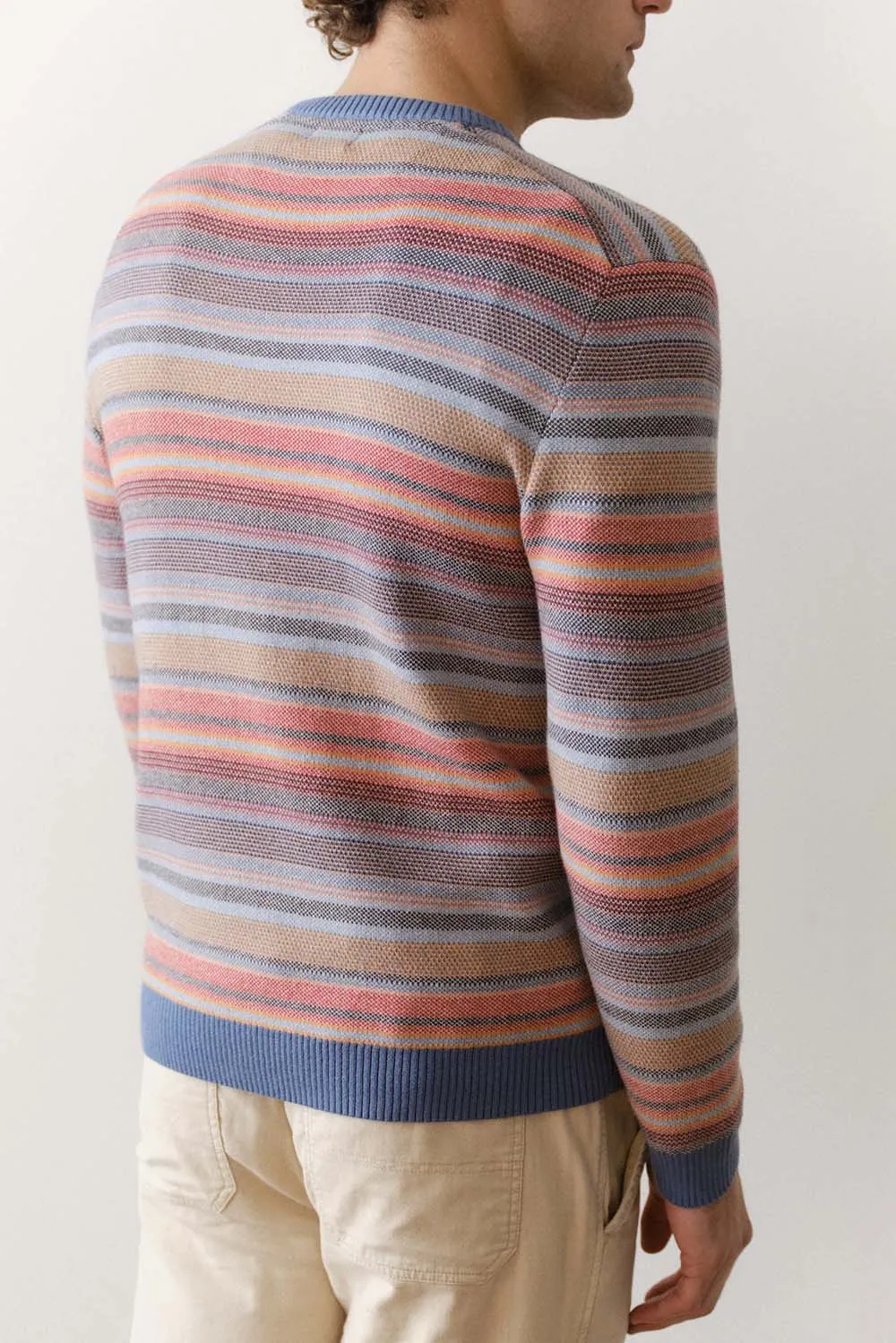 REED JACQUARD SWEATER Multi Baja Stripe sold by REVOLVR Menswear product image thumbnail 4