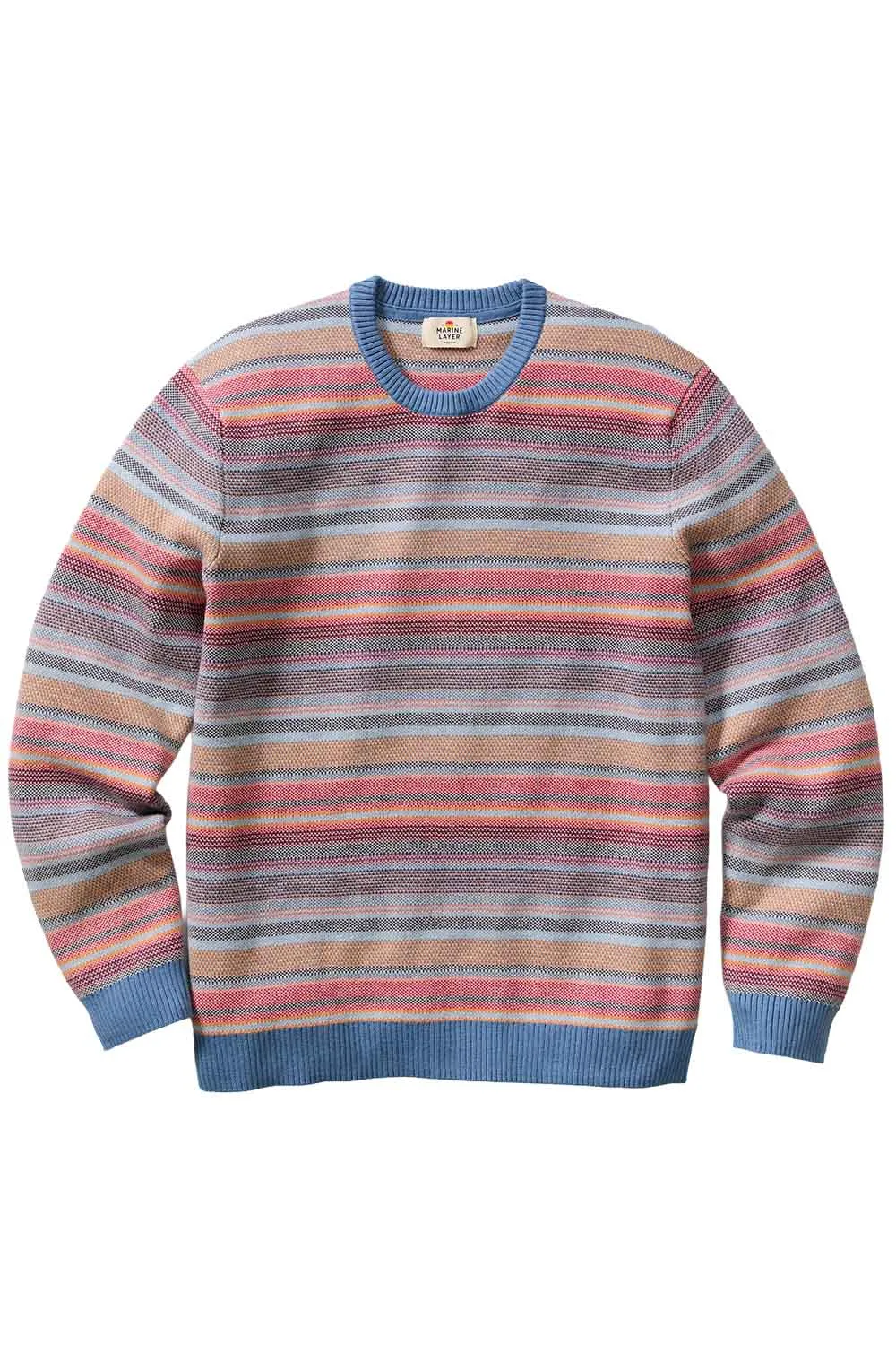 REED JACQUARD SWEATER Multi Baja Stripe sold by REVOLVR Menswear