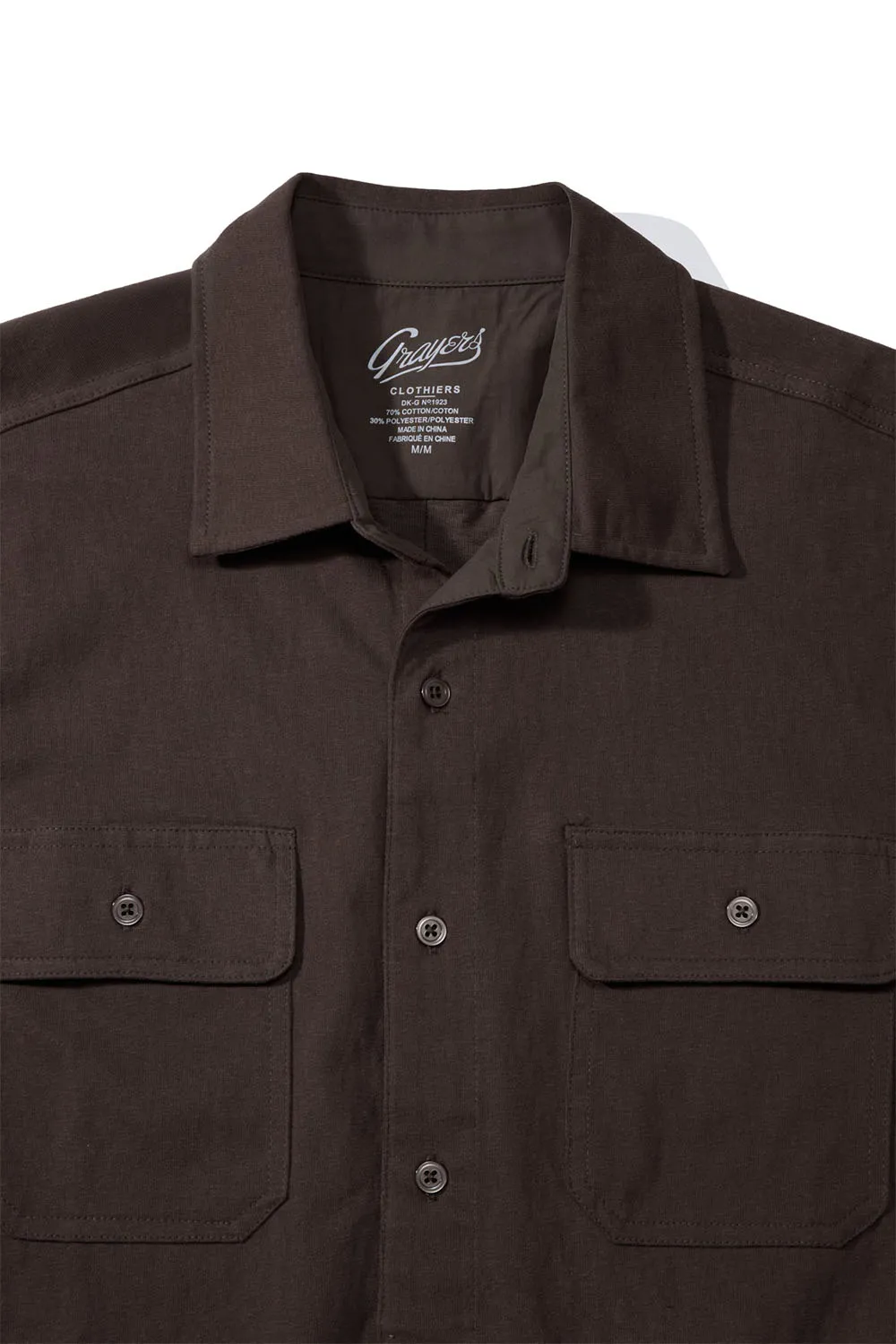 MOMO SUEDED WORK SHIRT Dark Chestnut sold by REVOLVR Menswear product image thumbnail 2