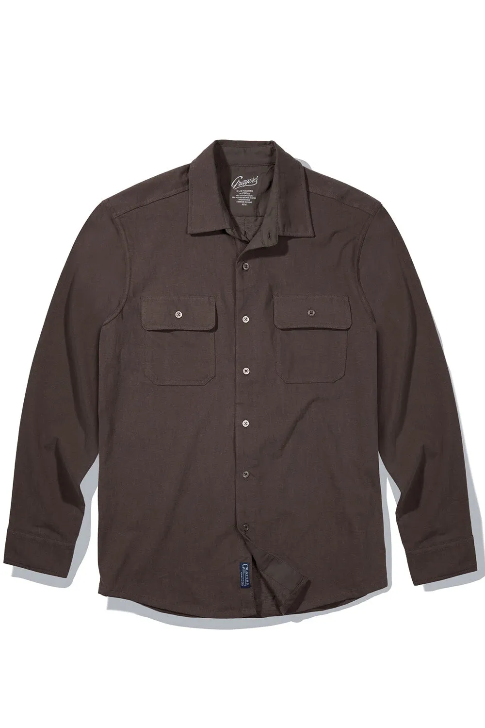 MOMO SUEDED WORK SHIRT Dark Chestnut sold by REVOLVR Menswear