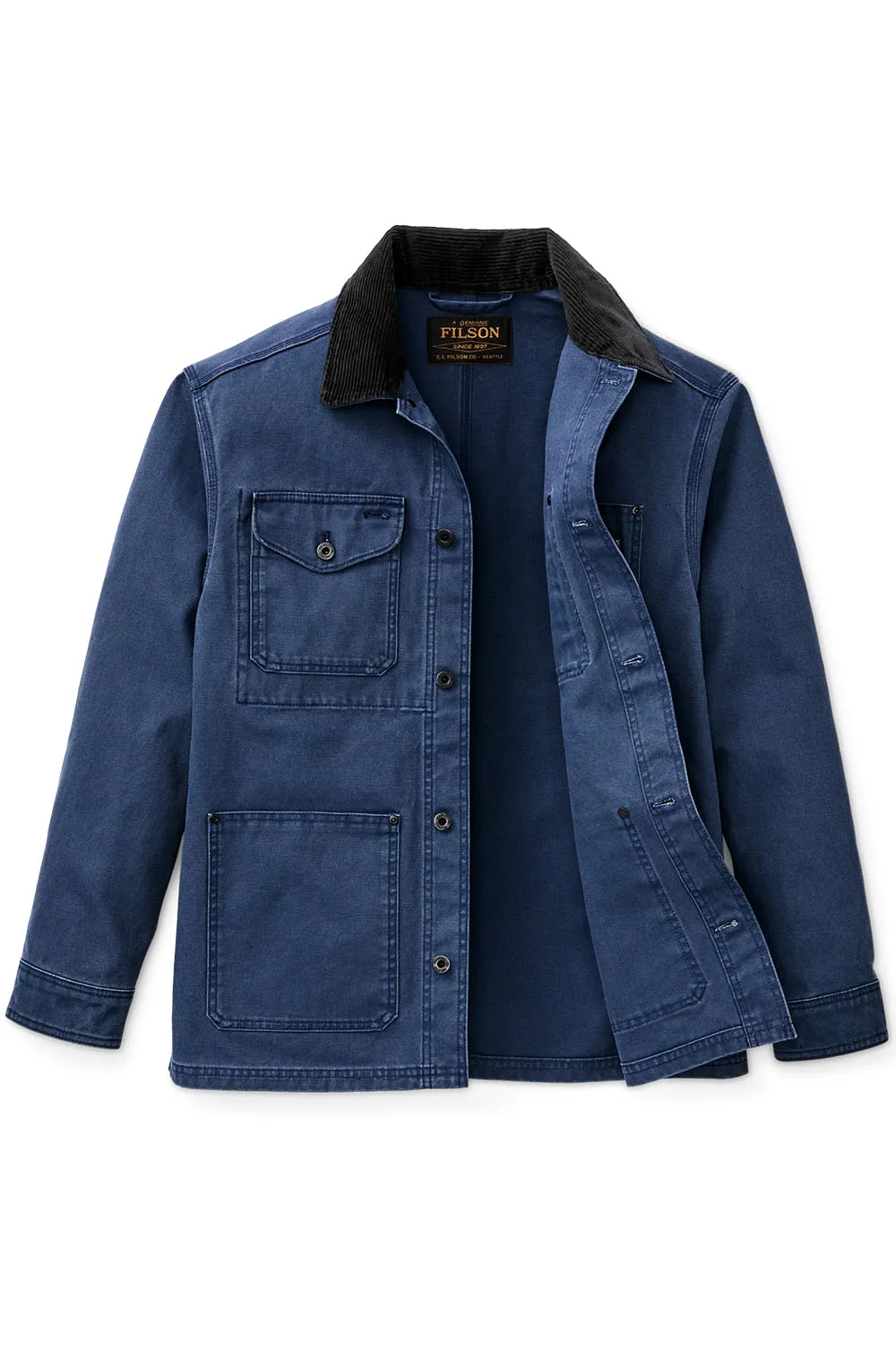 RUSTIC CANVAS BARN COAT Indigo sold by REVOLVR Menswear product image thumbnail 2