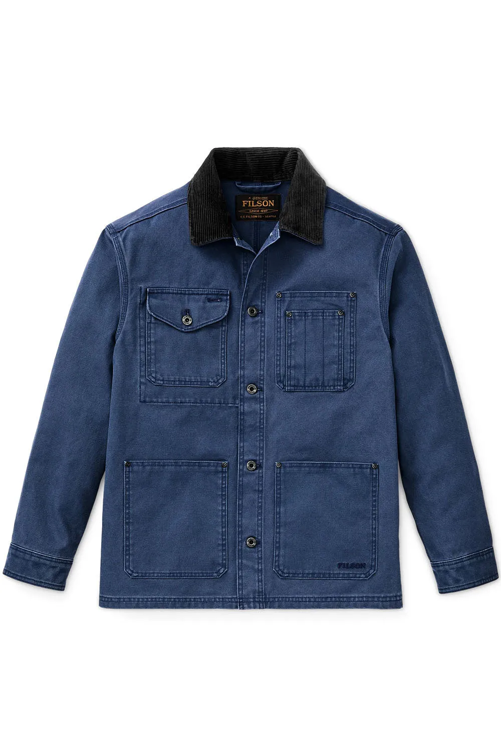 RUSTIC CANVAS BARN COAT Indigo sold by REVOLVR Menswear