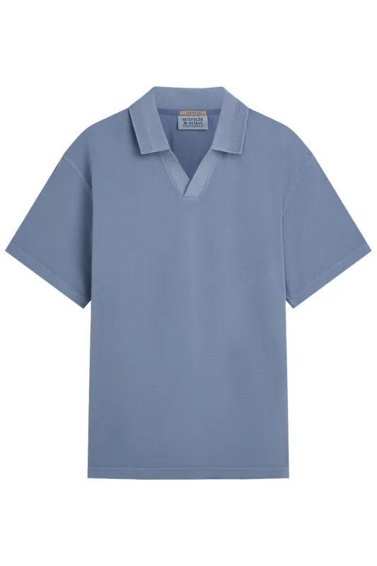 3 CROSSES GARMENT-DYED POLO Infinity sold by REVOLVR Menswear