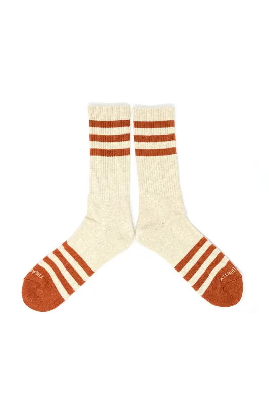 HEATHER STRIPES SOCKS Cream/Orange made by The Ampal Creative