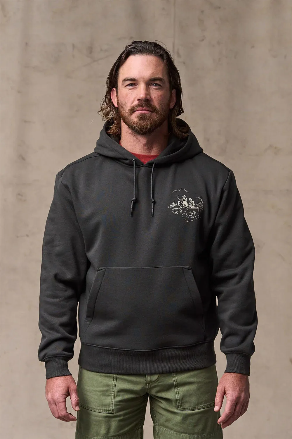 TROUT GRAPHIC HOODIE Faded Black sold by REVOLVR Menswear product image thumbnail 2