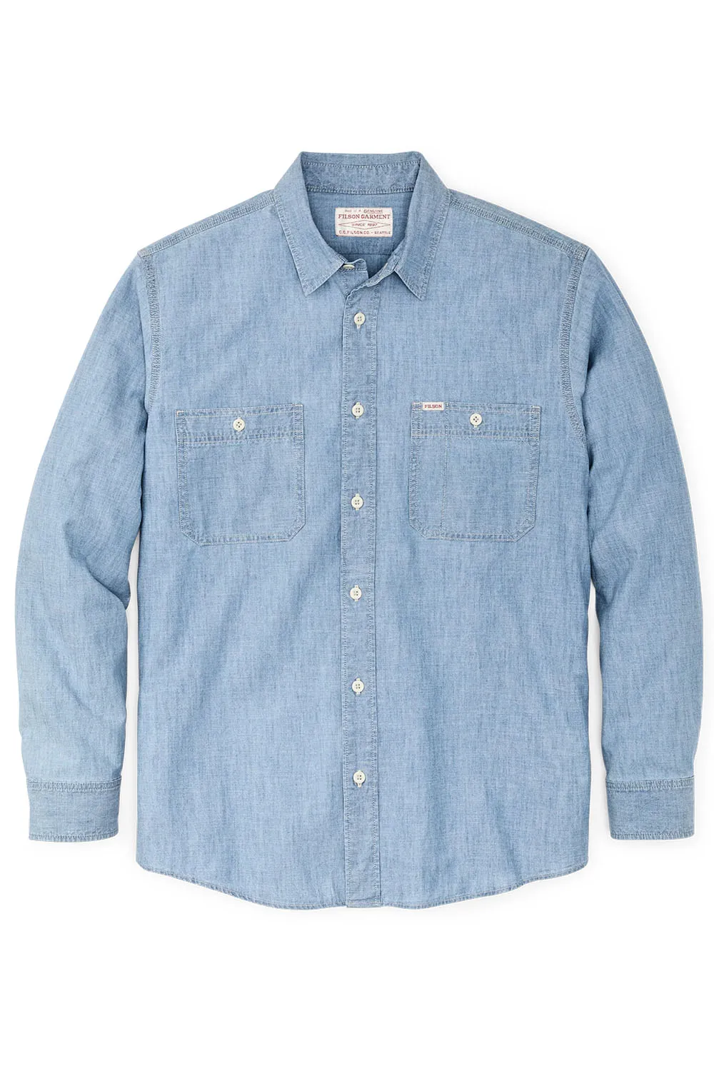 CHAMBRAY CPO SHIRT Light Indigo sold by REVOLVR Menswear