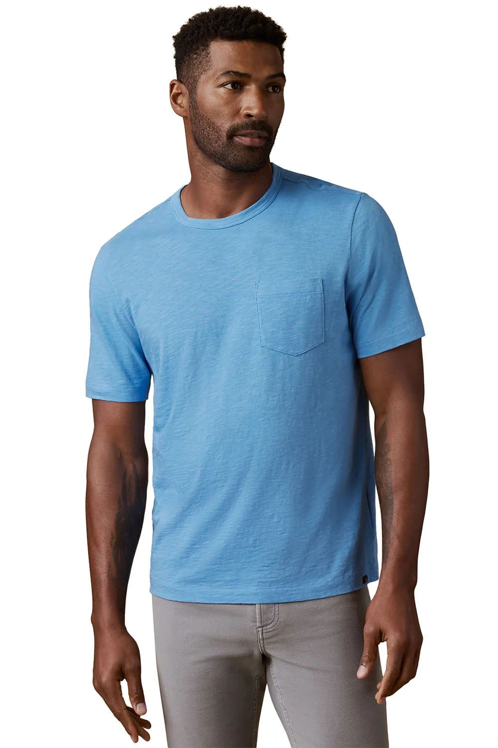 SUNWASHED POCKET TEE Blue Sea sold by REVOLVR Menswear