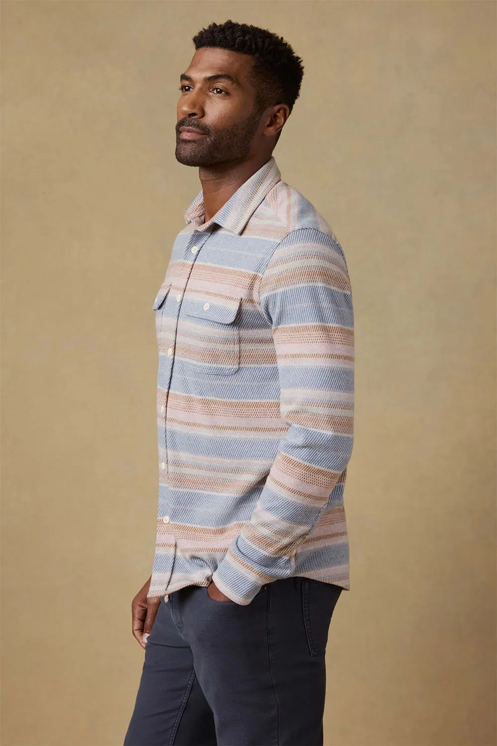 LEGEND SWEATER SHIRT Isle Breeze Stripe sold by REVOLVR Menswear product image thumbnail 3