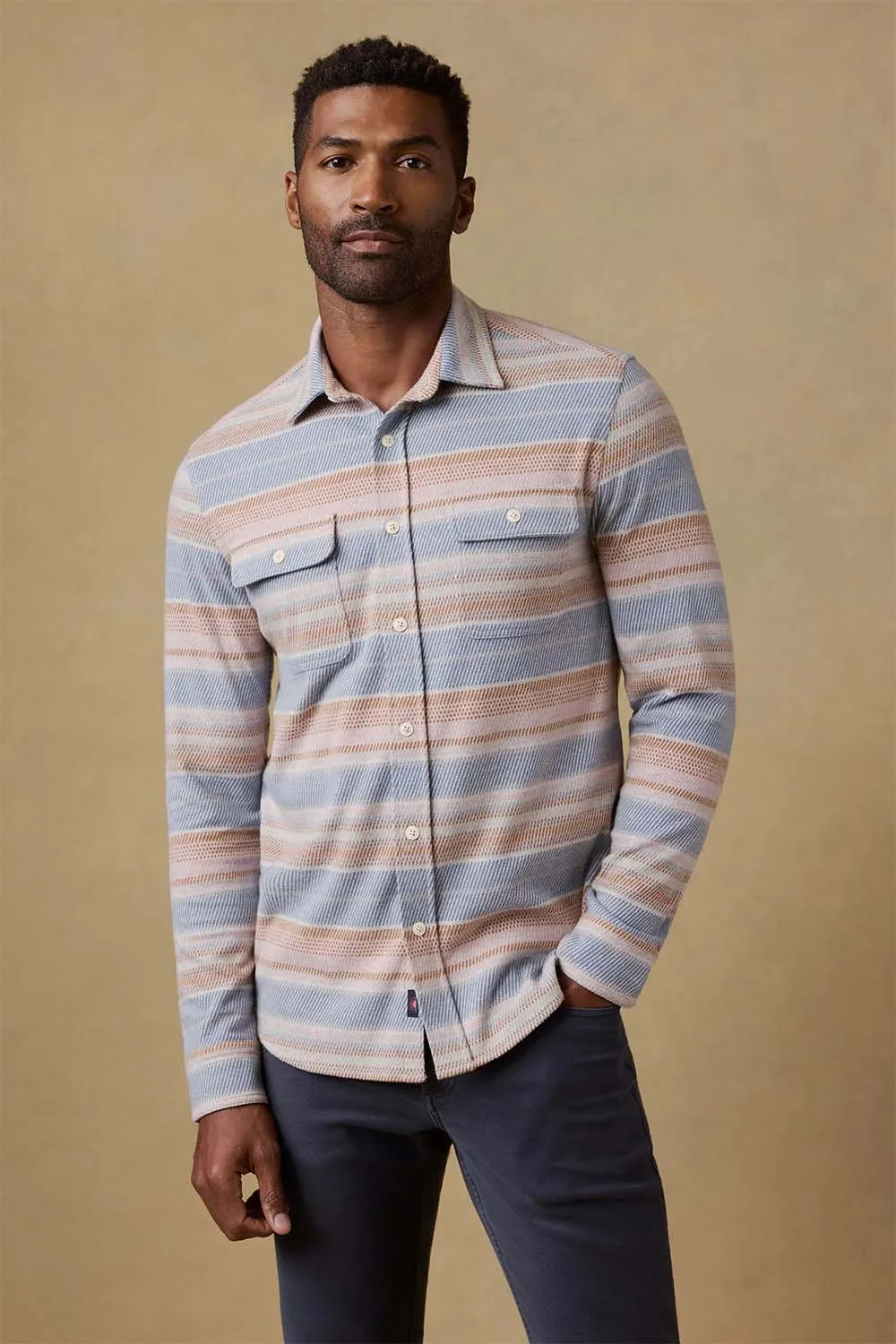 LEGEND SWEATER SHIRT Isle Breeze Stripe sold by REVOLVR Menswear product image thumbnail 2