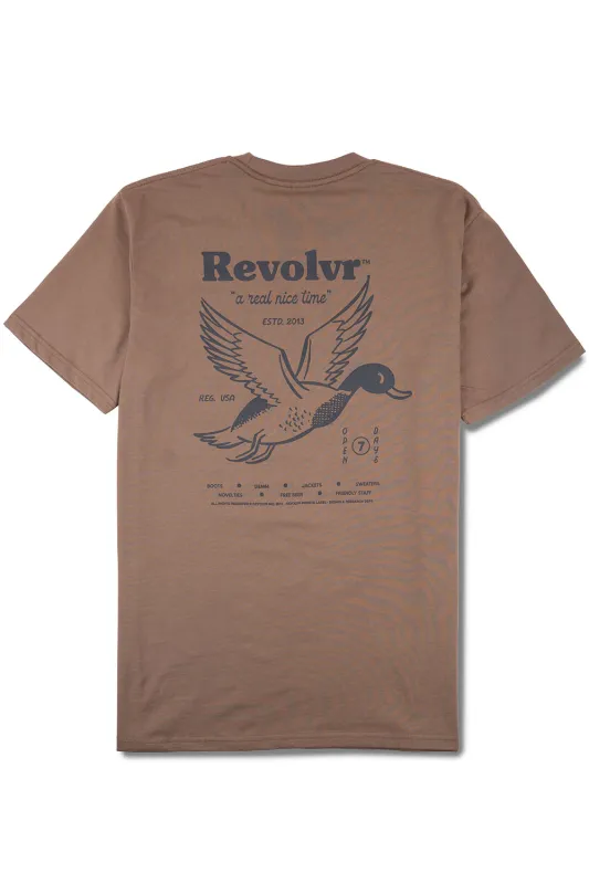 REAL NICE TIME TEE Walnut made by REVOLVR Menswear