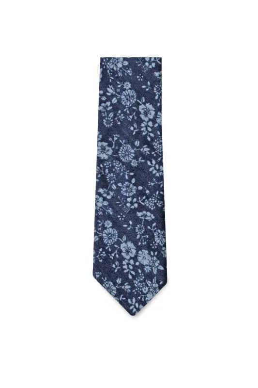 THE BEAL TIE Dk Blue Floral made by REVOLVR Menswear