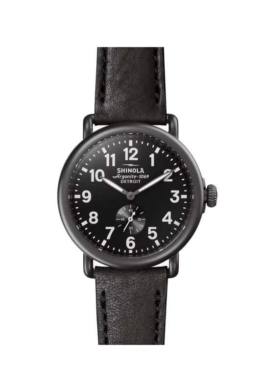 RUNWELL 41mm Sub Second - BLACK/BLACK made by Shinola