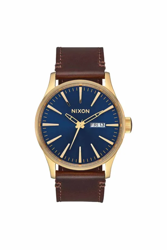 SENTRY LEATHER - POLISHED GOLD/NAVY SUNRAY sold by REVOLVR Menswear
