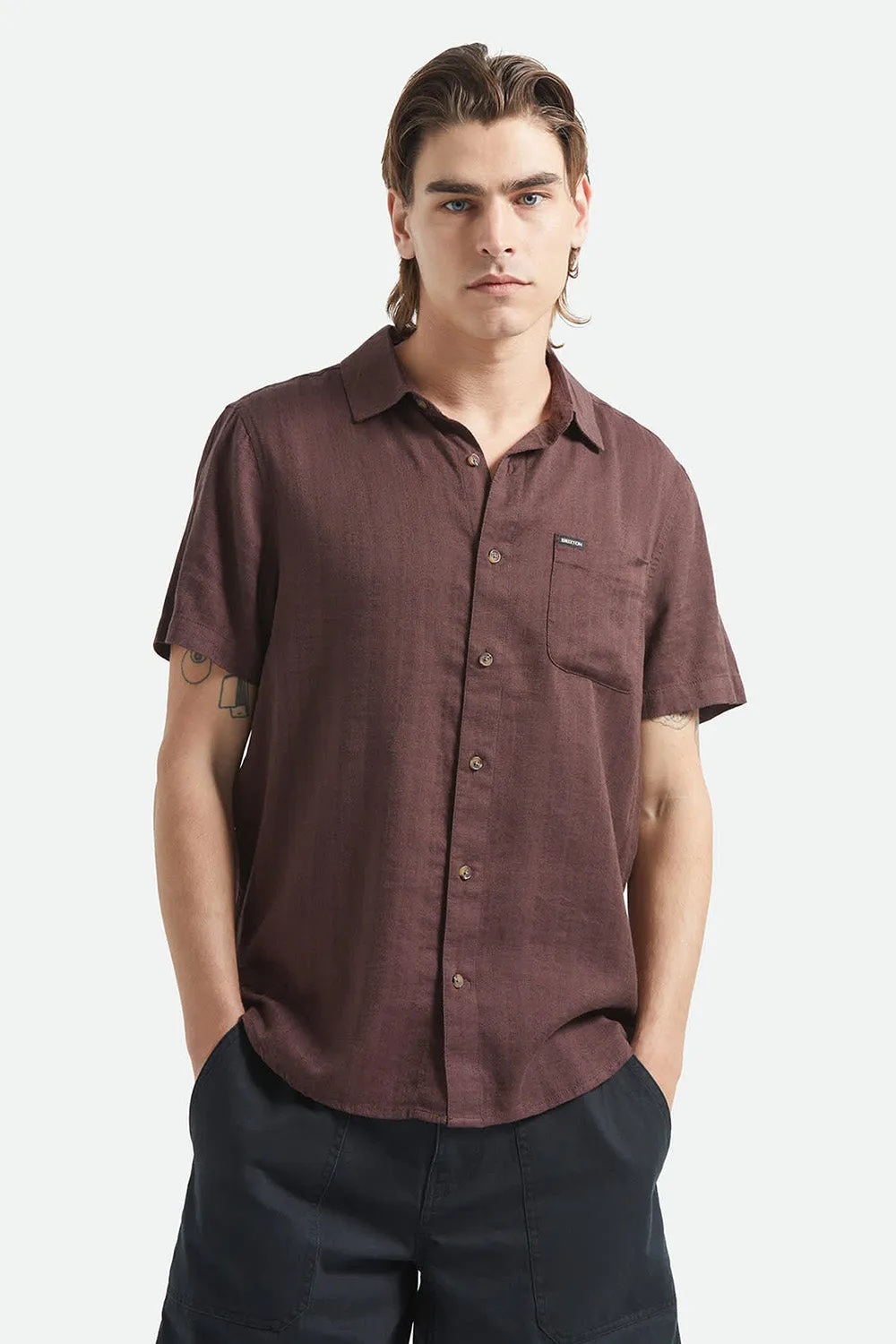 CHARTER SLUB SS Chocolate sold by REVOLVR Menswear product image thumbnail 2