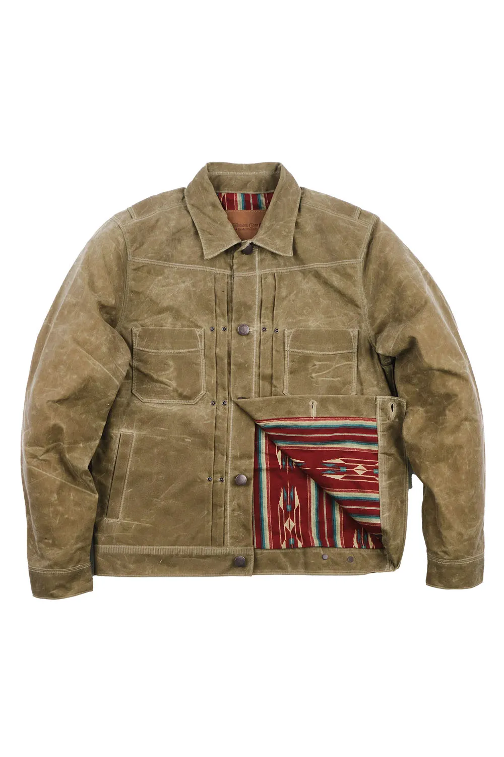 WAXED RIDERS JACKET - TOBACCO/RED sold by REVOLVR Menswear product image thumbnail 3