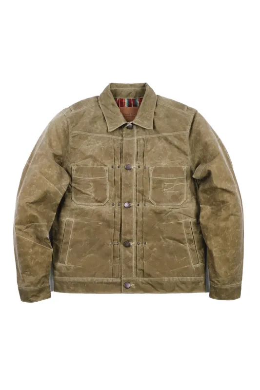 WAXED RIDERS JACKET - TOBACCO/RED sold by REVOLVR Menswear