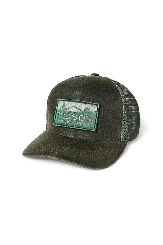 WAXED LOGGER MESH CAP Otter Green sold by REVOLVR Menswear
