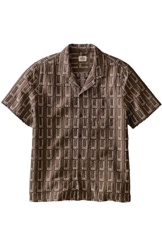 DOBBY RESORT SHIRT Brown sold by REVOLVR Menswear