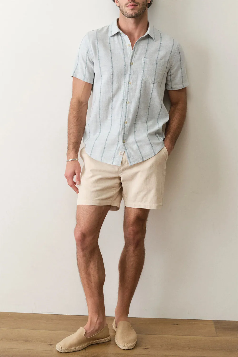 STRETCH SELVAGE SHIRT Blue Embroidery sold by REVOLVR Menswear product image thumbnail 5