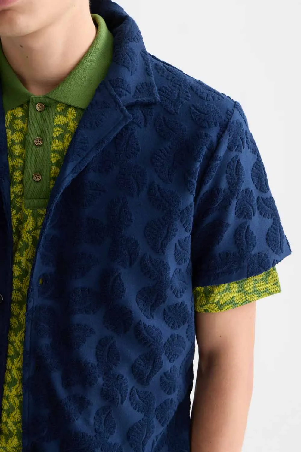 TERRY JACQUARD SS Paegant Blue sold by REVOLVR Menswear product image thumbnail 4