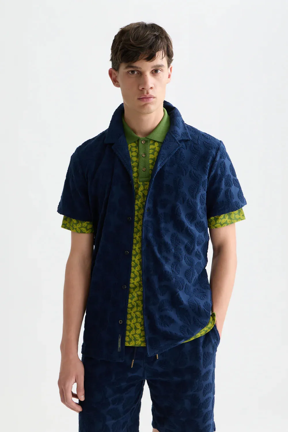 TERRY JACQUARD SS Paegant Blue sold by REVOLVR Menswear product image thumbnail 2