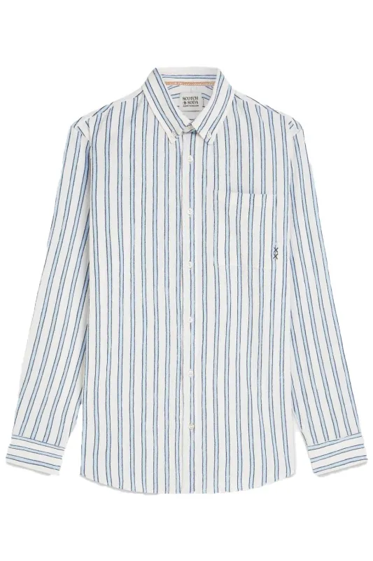 STRIPED CRINKLE SHIRT Windsurfer Stripe made by Scotch & Soda